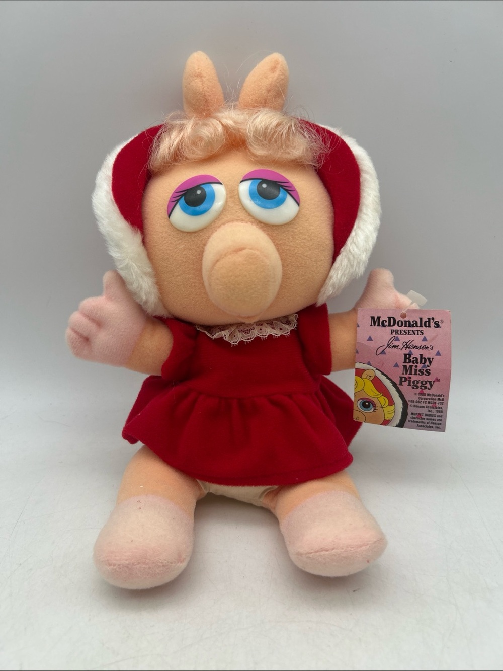 1987 McDonald's Presents Jim Henson's Baby Miss Piggy w/ Tags Muppets 10" Plush